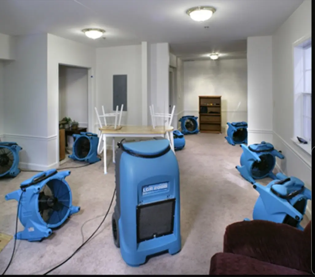 Air movers and dehumidifier setup for Water Extraction & Removal in Litchfield